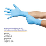 McKesson Confiderm 6.5 CX Nitrile Exam Gloves, Powder-Free, Blue - 14-674C-Box - LL Medico