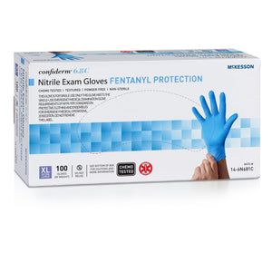 McKesson Confiderm 6.8C Nitrile Exam Gloves, Blue - 14-6N661C-Box - LL Medico