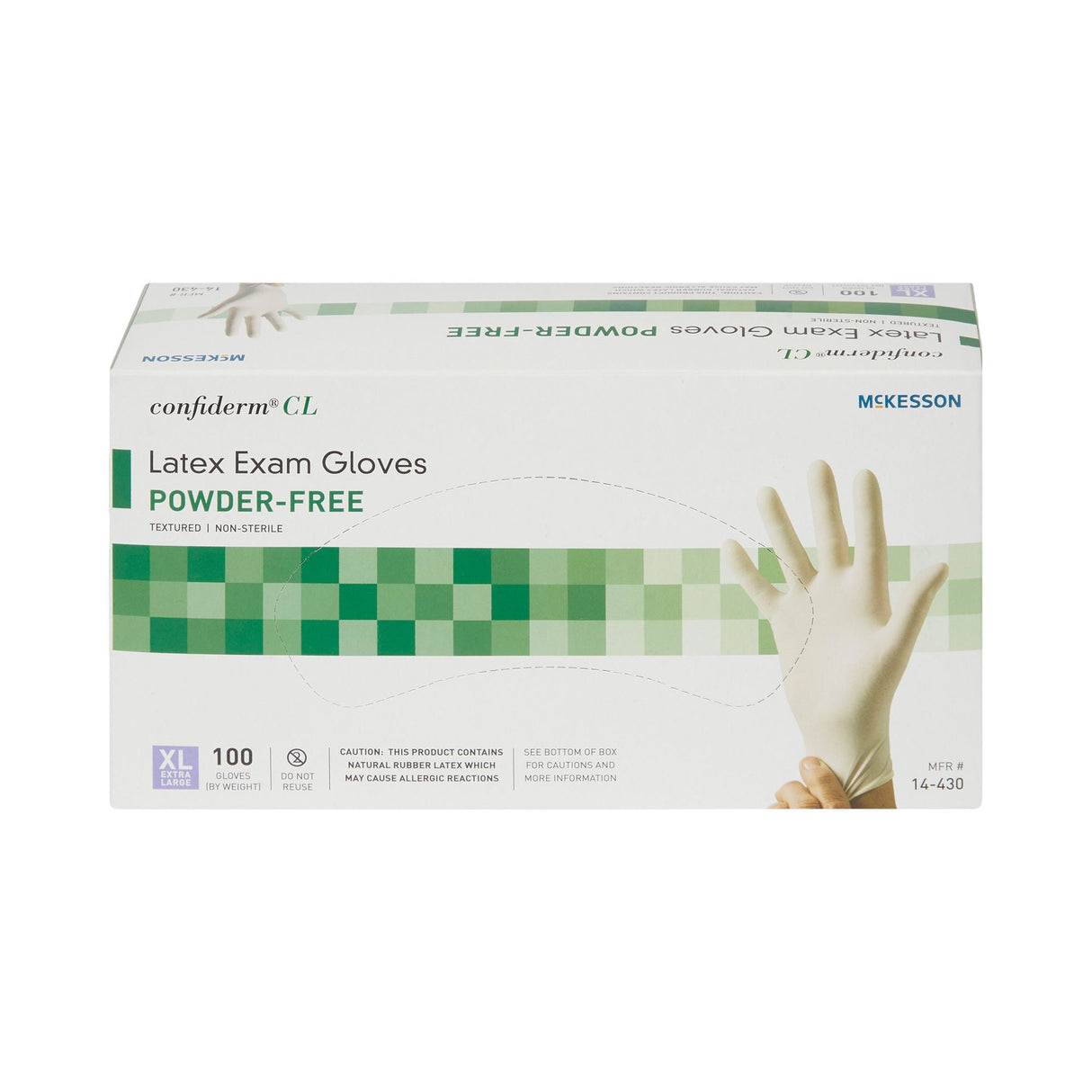 McKesson Confiderm CL Latex Exam Glove, Extra Large, Ivory - 14-430-Box - LL Medico