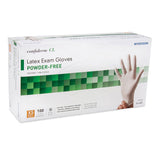 McKesson Confiderm CL Latex Exam Gloves, Powder-Free, Non-Sterile, Textured Fingertips, Standard Cuff, Ivory - 14-422 - LL Medico