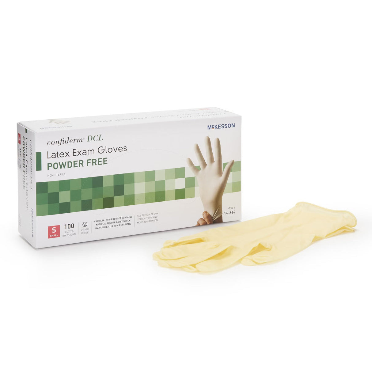 McKesson Confiderm DCL Latex Exam Gloves, Powder Free, Non-Sterile - 14-314-Box - LL Medico