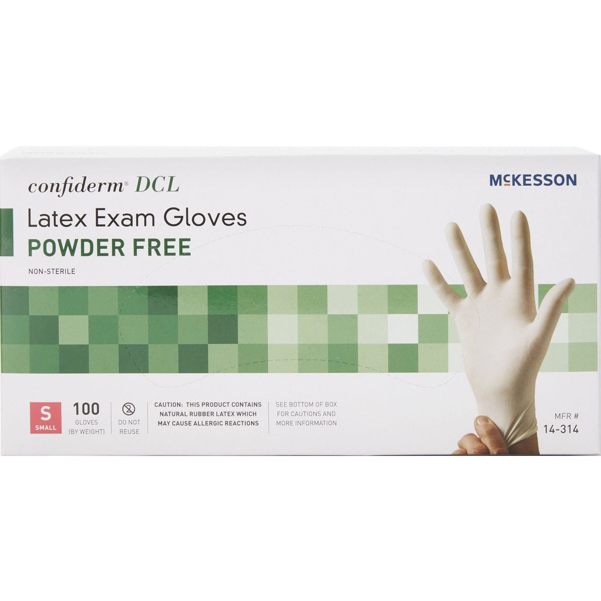 McKesson Confiderm DCL Latex Exam Gloves, Powder Free, Non-Sterile - 14-314-Box - LL Medico