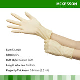 McKesson Confiderm Latex Exam Glove, Extra Large, Ivory - 14-320-Box - LL Medico