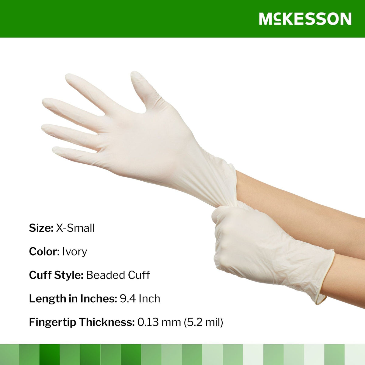 McKesson Confiderm PC Latex Exam Gloves, Powder-Free, Extra Small - 14-1380-Box - LL Medico