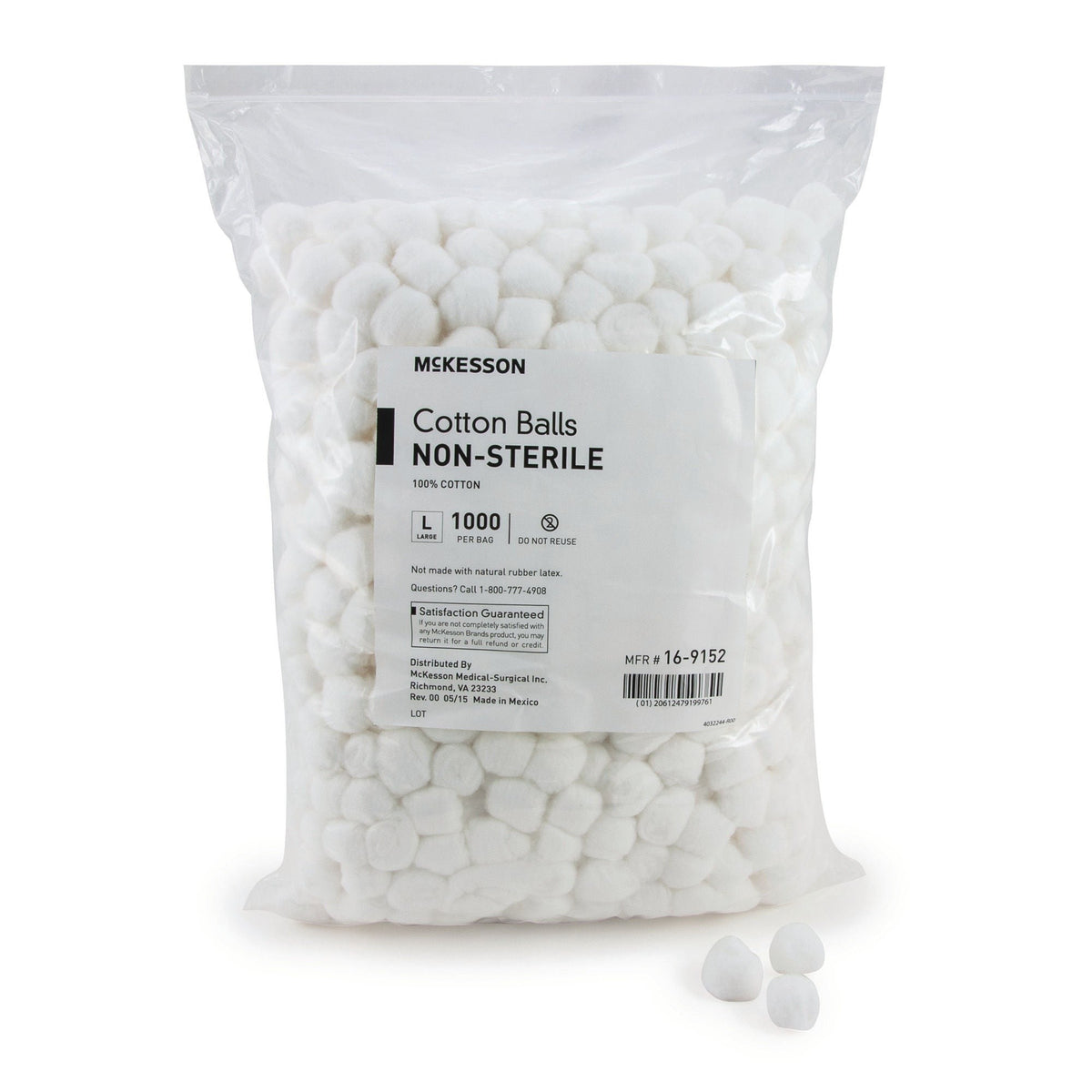 McKesson Cotton Balls Non-Sterile, Large - 16-9152-Box - LL Medico