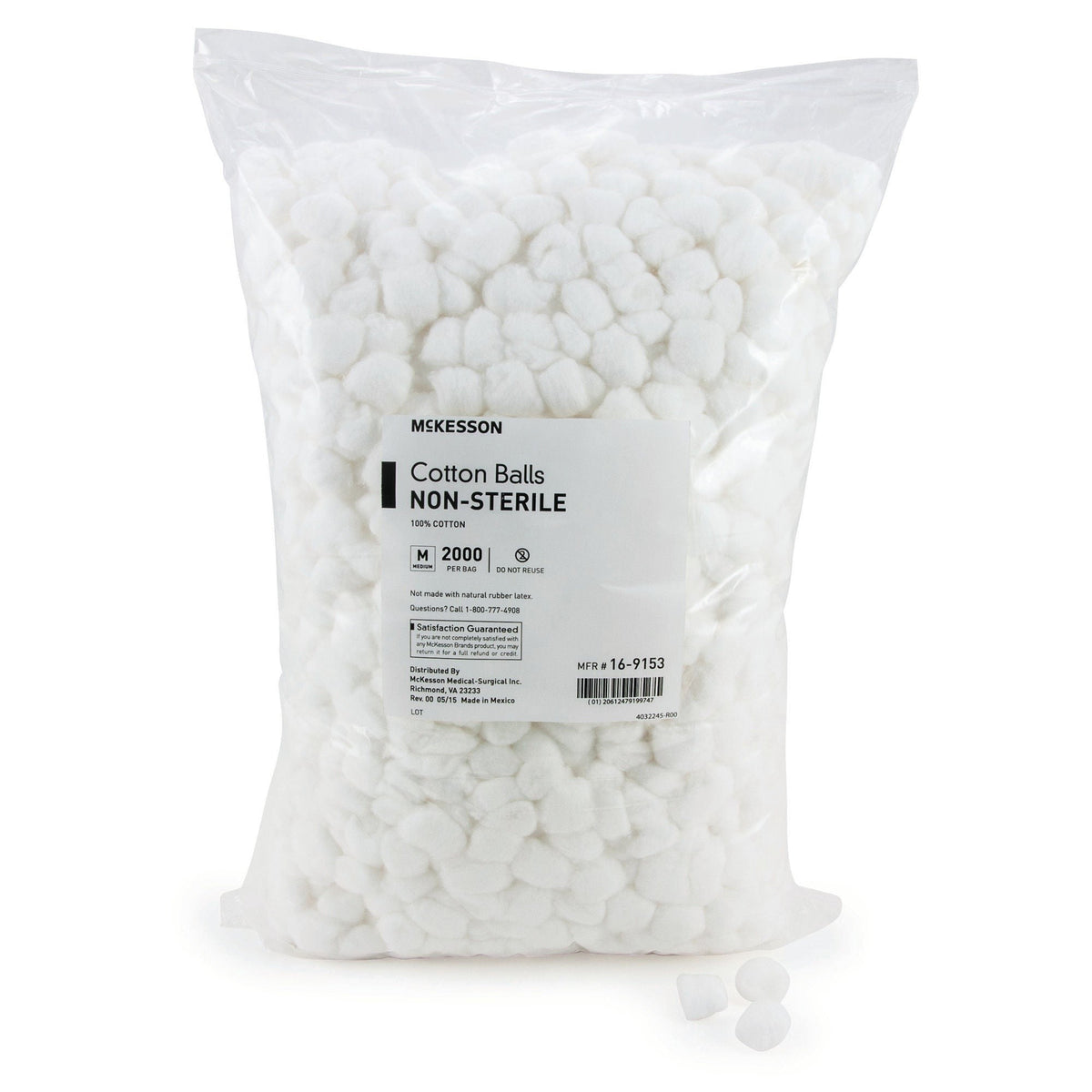 McKesson Cotton Balls Non-Sterile, Medium - 16-9153-Box - LL Medico