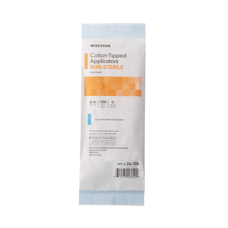 McKesson Cotton-Tipped Applicators Non-Sterile Wood Shaft, 6" - 24-106-Box - LL Medico