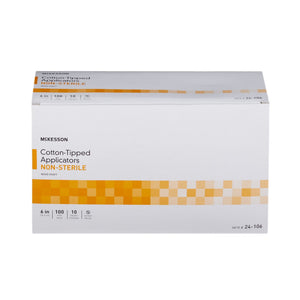 McKesson Cotton-Tipped Applicators Non-Sterile Wood Shaft, 6" - 24-106-Box - LL Medico