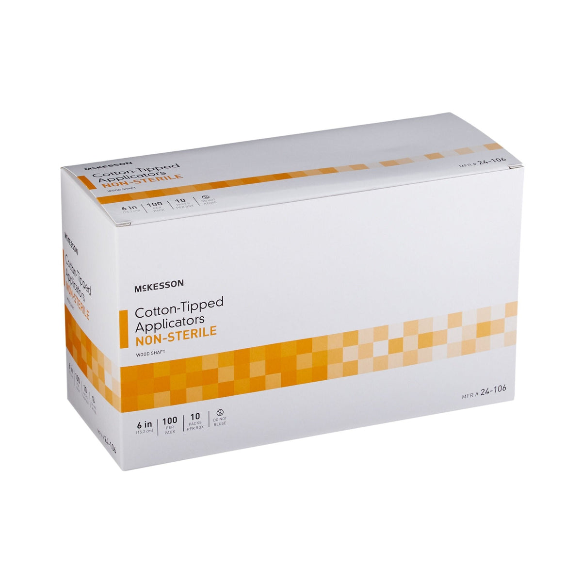 McKesson Cotton-Tipped Applicators Non-Sterile Wood Shaft, 6" - 24-106-Box - LL Medico