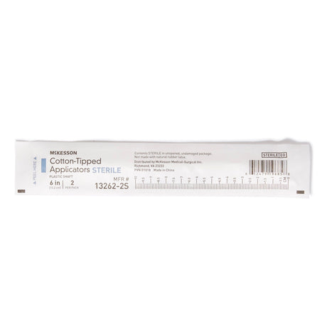 McKesson Cotton-Tipped Applicators Sterile, Plastic Shaft, 6 In - 13262-2S-Box - LL Medico