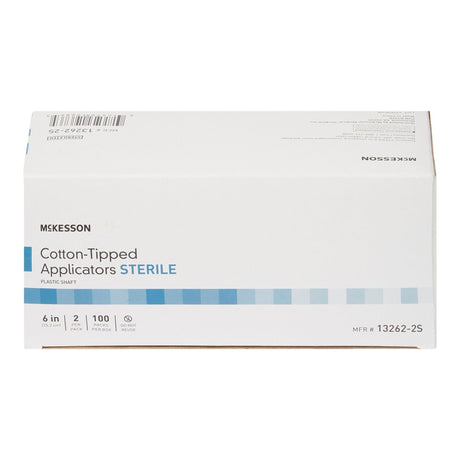 McKesson Cotton-Tipped Applicators Sterile, Plastic Shaft, 6 In - 13262-2S-Box - LL Medico