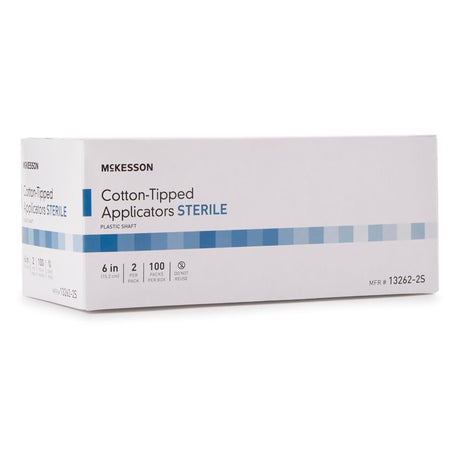 McKesson Cotton-Tipped Applicators Sterile, Plastic Shaft, 6 In - 13262-2S-Box - LL Medico