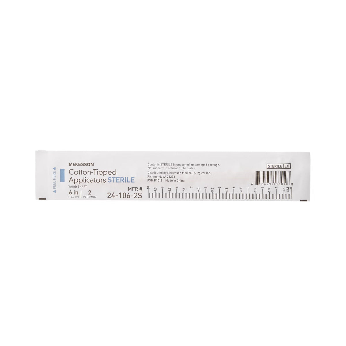 McKesson Cotton-Tipped Applicators Sterile, Wood Shaft, 6" - 24-106-2S-Box - LL Medico