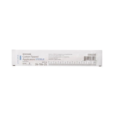 McKesson Cotton-Tipped Applicators Sterile, Wood Shaft, 6" - 24-106-2S-Box - LL Medico