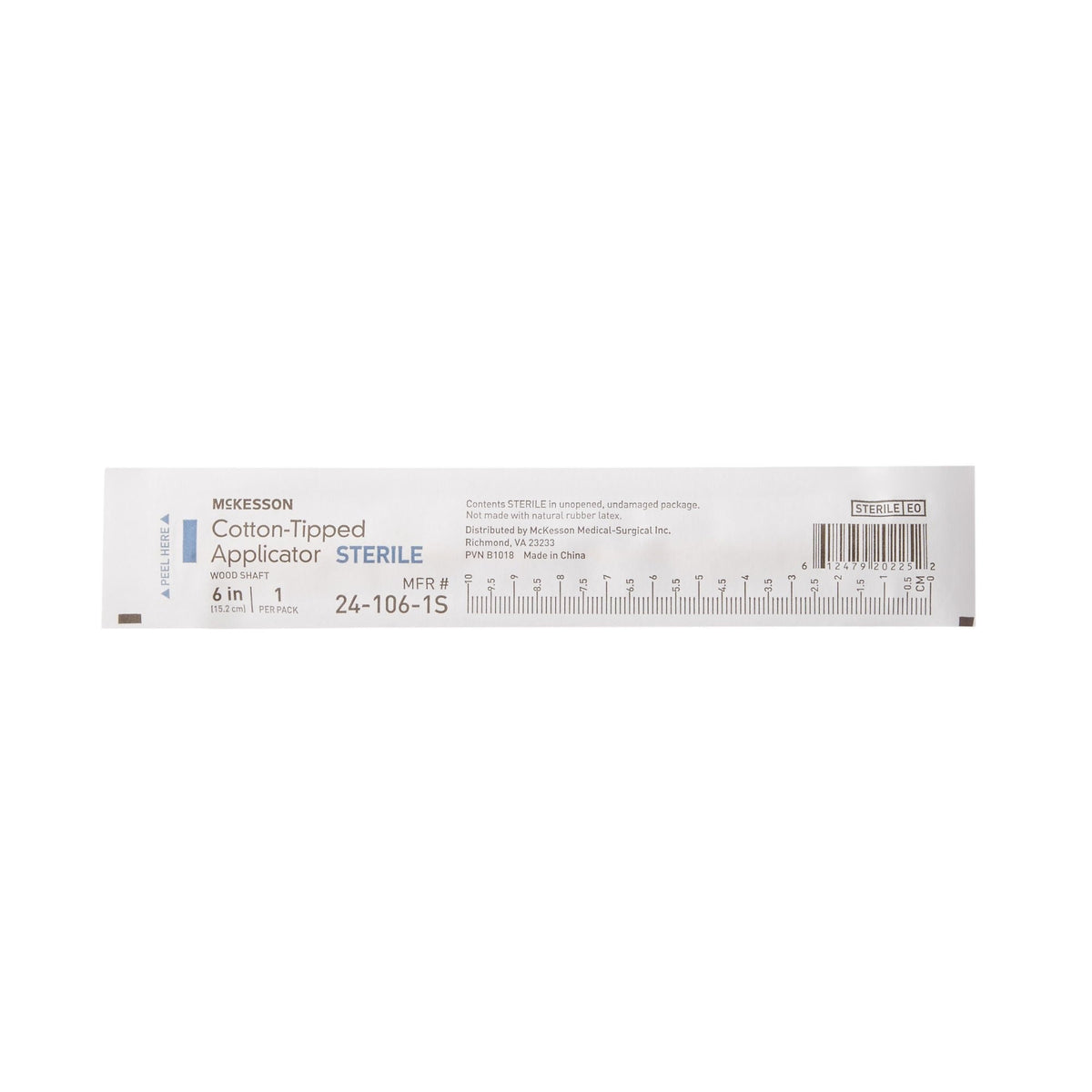 McKesson Cotton-Tipped Applicators Sterile, Wood Shaft, 6 In - 24-106-1S-Pack - LL Medico