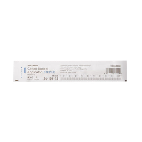 McKesson Cotton-Tipped Applicators Sterile, Wood Shaft, 6 In - 24-106-1S-Pack - LL Medico