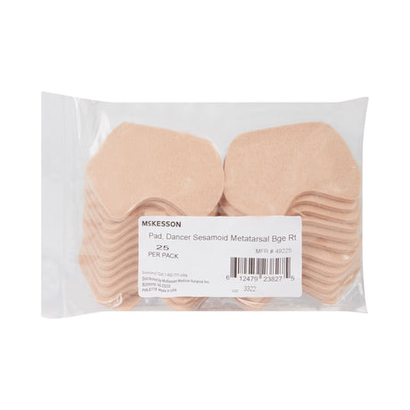 McKesson Dancer Sesamoid Metatarsal Pad, Beige, Right Foot - 49225-Bag - LL Medico