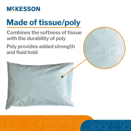 McKesson Disposable Pillowcase, Blue, Standard, 21" x 30" - 16-JCPM8-Case - LL Medico