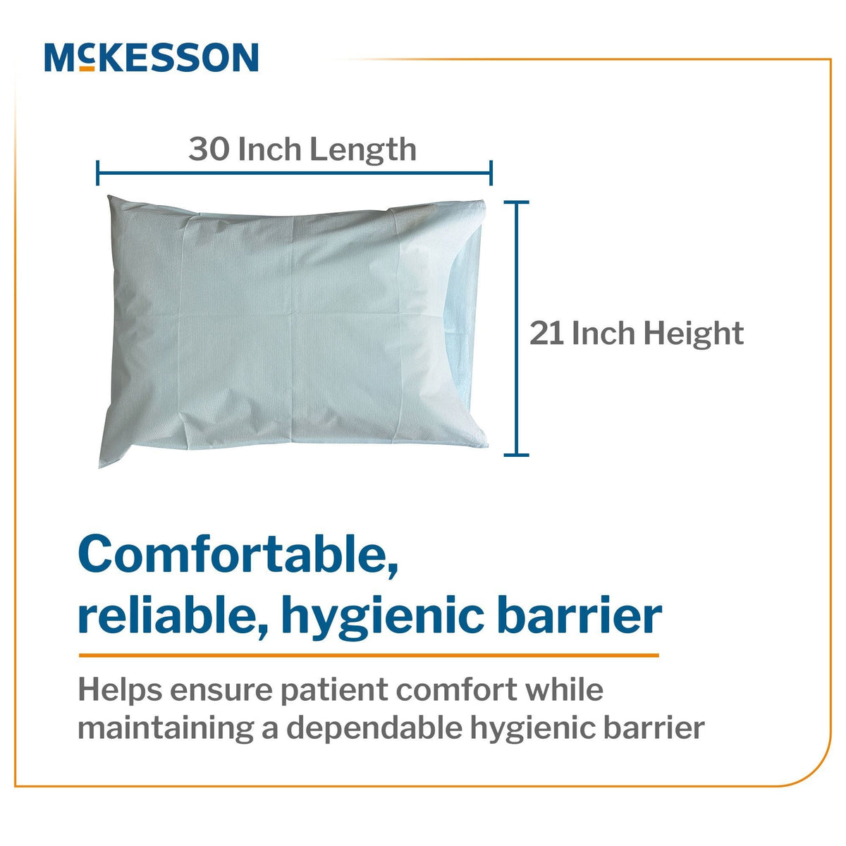 McKesson Disposable Pillowcase, Blue, Standard, 21" x 30" - 16-JCPM8-Case - LL Medico