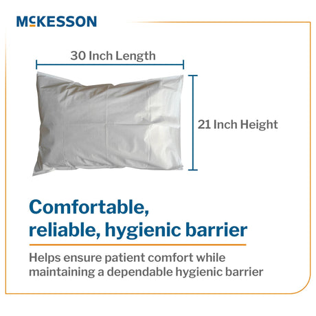 McKesson Disposable Pillowcase, Standard, 21" x 30", White - 16-JCPM7-Case - LL Medico
