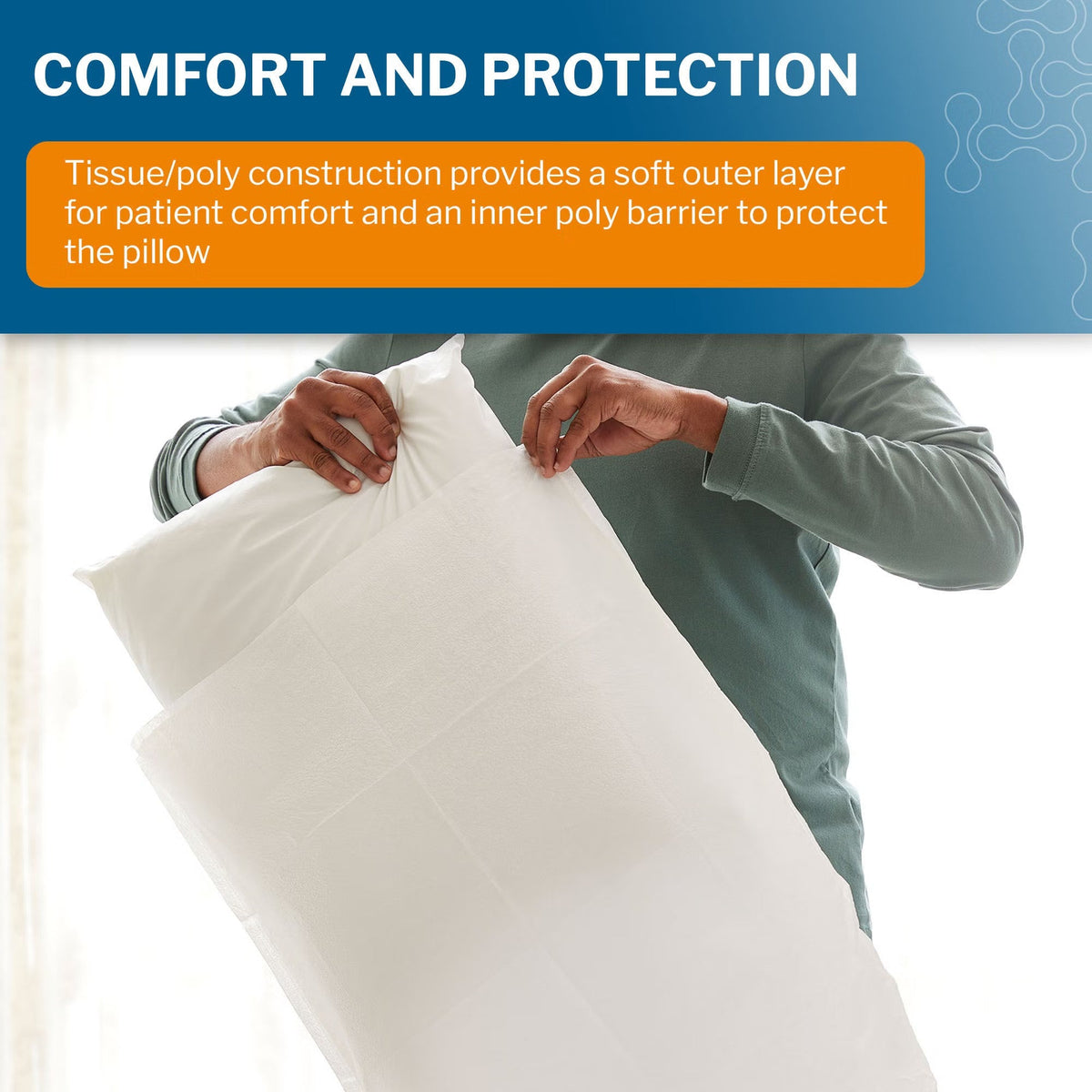 McKesson Disposable Pillowcase, Standard White, 21" x 30" - 18-917-Case - LL Medico