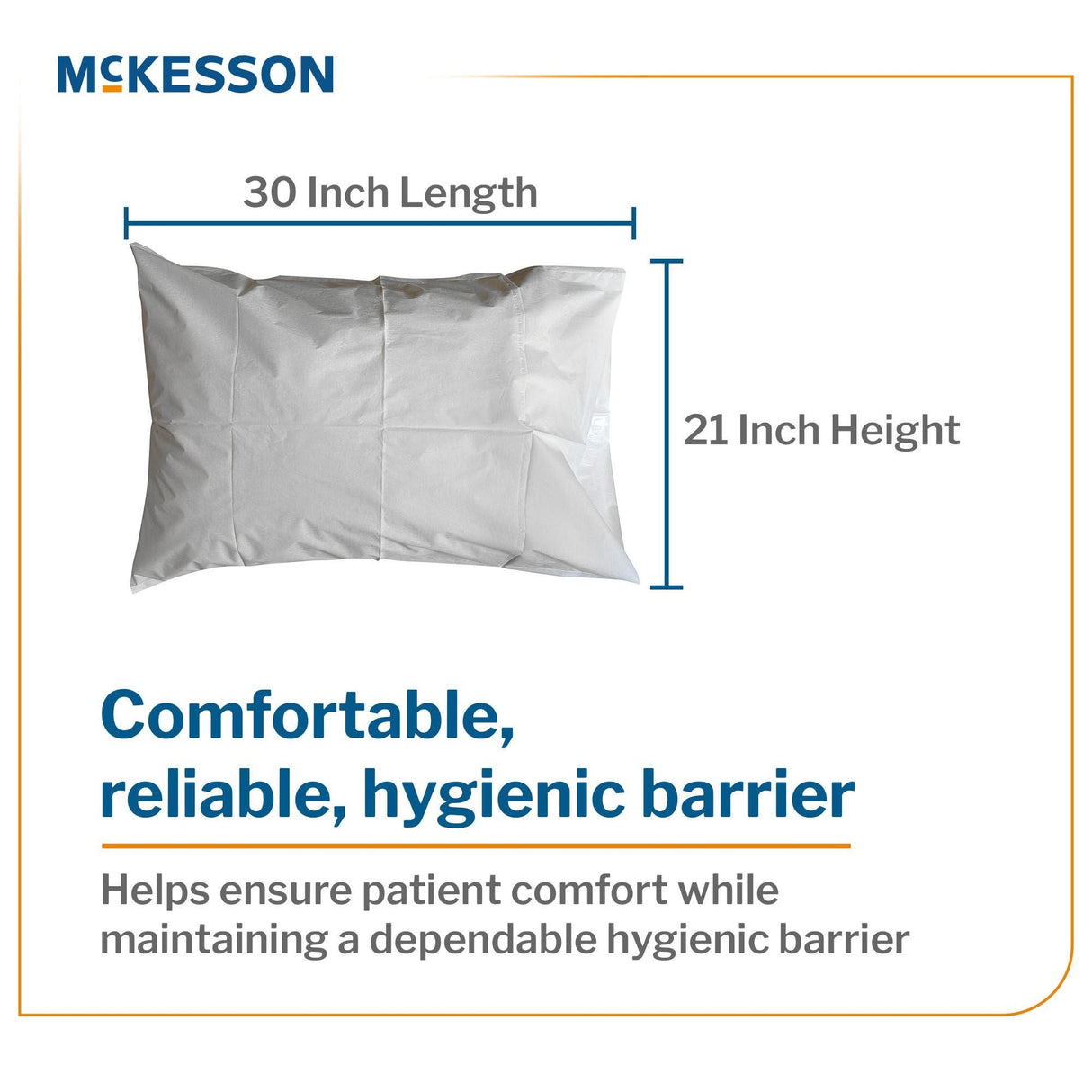 McKesson Disposable Pillowcase, White, Standard, 21" x 30" - 16-JCPM5-Case - LL Medico