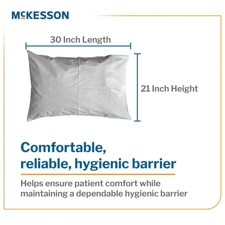 McKesson Disposable Pillowcase, White, Standard, 21" x 30" - 16-JCPM5-Case - LL Medico