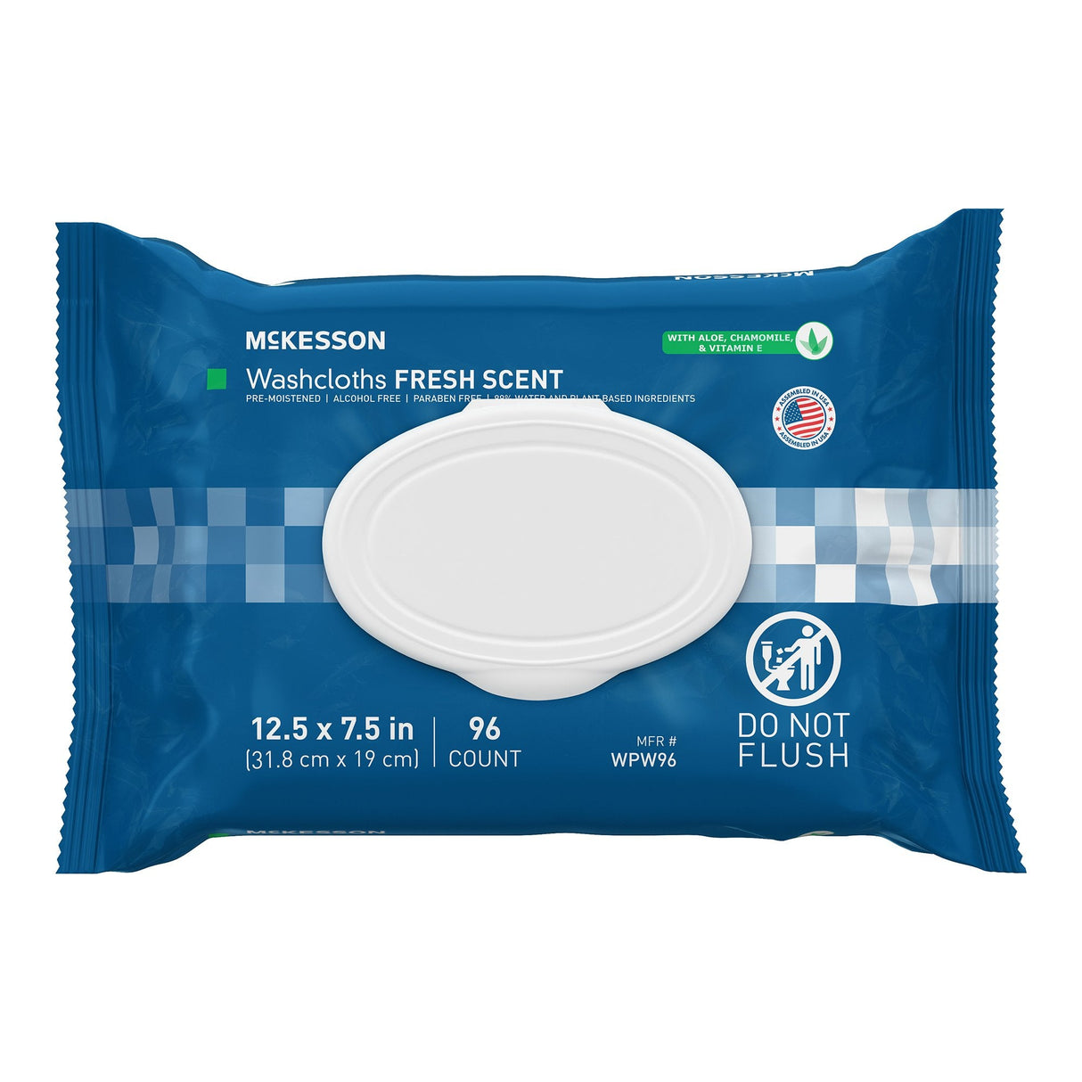 McKesson Disposable Washcloths w/ Aloe, Fresh Scent - WPW96-Pack - LL Medico
