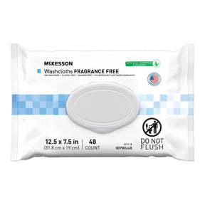 McKesson Disposable Washcloths Wipes w/ Aloe, Unscented - WPWU48-Pack - LL Medico