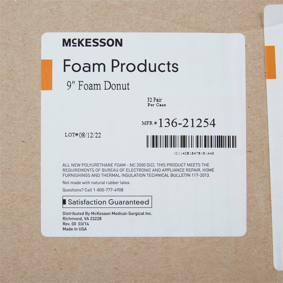 McKesson 9" Foam Donut Seat Cushion - 136-21254 - LL Medico