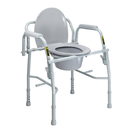 McKesson Drop-Arm Commode Chair, 13.75" Seat Width, 300 lb Capacity - 146-11125KD-1-Case - LL Medico