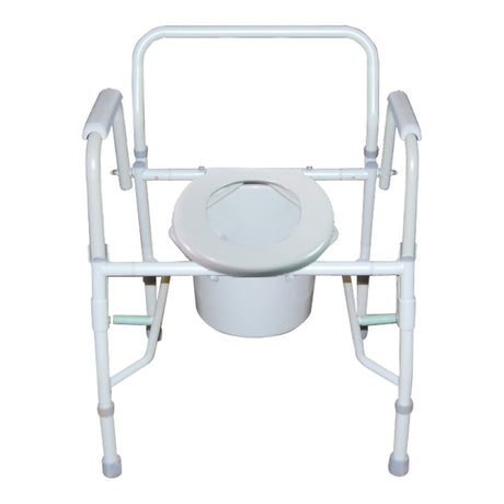 McKesson Drop-Arm Commode Chair, 13.75" Seat Width, 300 lb Capacity - 146-11125KD-1-Case - LL Medico