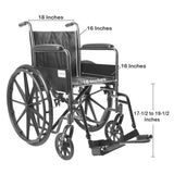 McKesson Dual Axle Wheelchair, Full Length Arm, Swing-Away Footrest, 18" Seat, 300 lb Capacity - 146-SSP218FA-SF-Single - LL Medico