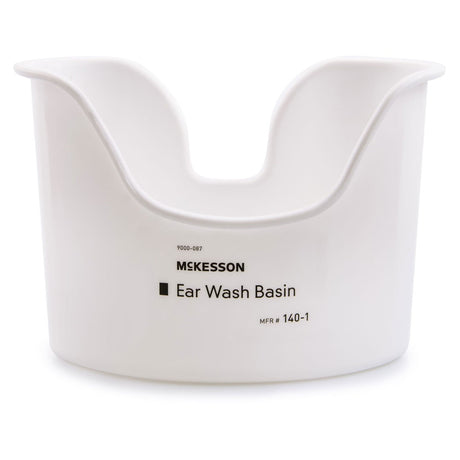 McKesson Ear Basin, Kidney, Reusable, White, Non-Sterile - 140-1-Bag - LL Medico