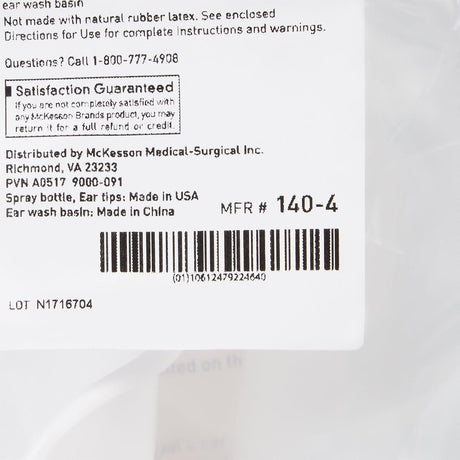 McKesson Ear Wash System Kit with Basin, Rigid Tube and 23 Ear Tips - 140-4-Box - LL Medico