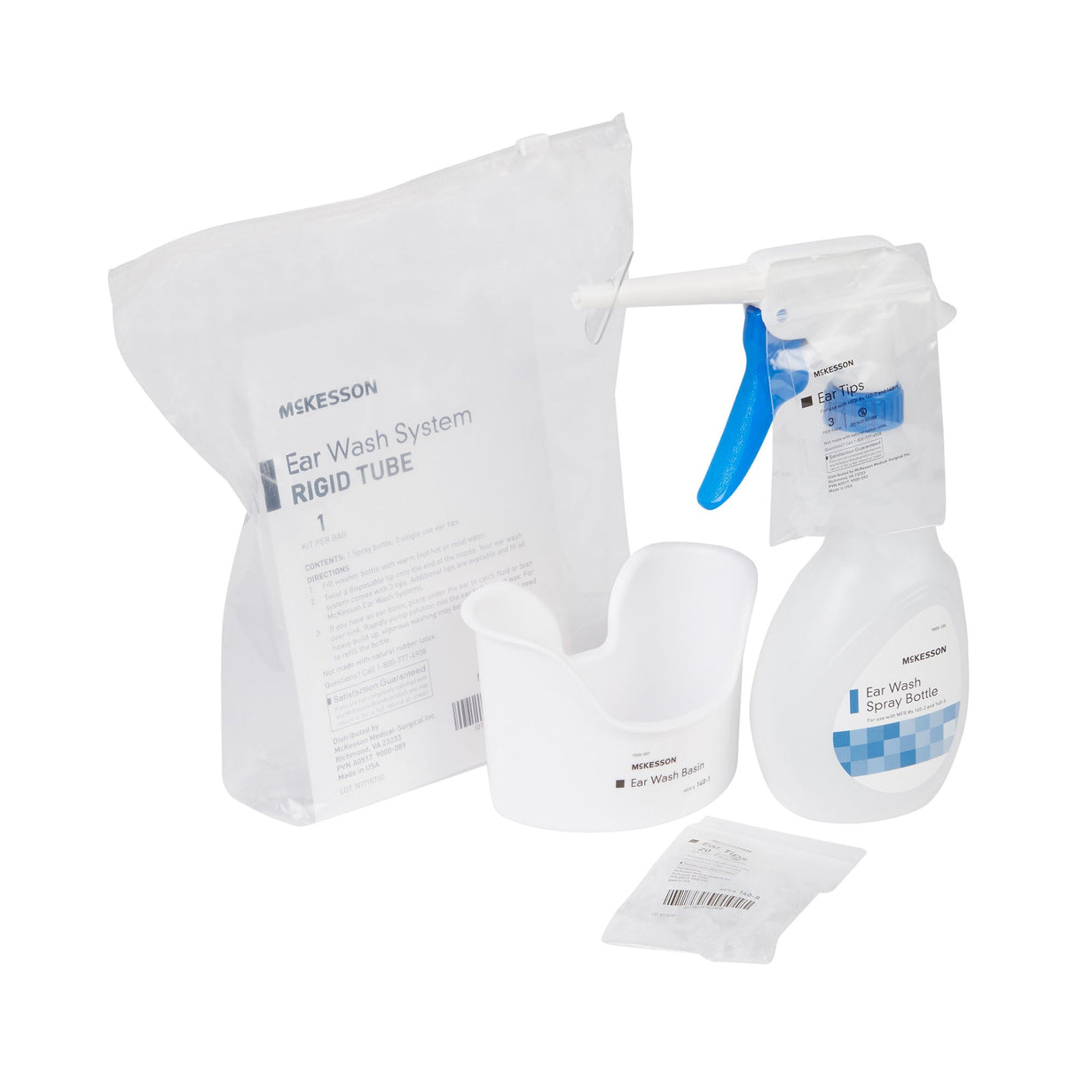 McKesson Ear Wash System Kit with Rigid Tube and 23 Ear Tips - 140-4-Box - LL Medico