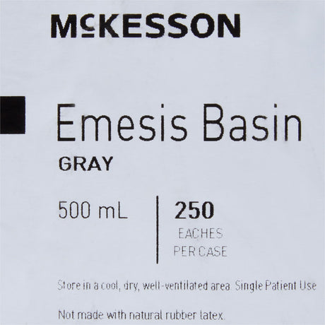 McKesson Emesis Basin, Plastic, Graphite, 16 oz, 8.5" x 4" x 2" - 56-80327-Single - LL Medico