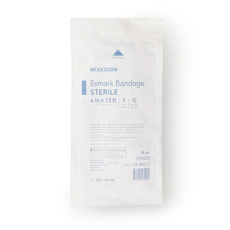 McKesson Esmark Compression Bandage, No Closure, Blue, Polyisoprene, Sterile, High Compression - 16-50412-Single - LL Medico