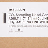 McKesson ETCO2 Nasal Cannula with Oxygen Delivery, Adult, Curved Prongs, 7' Tubing - 16-0581-Single - LL Medico