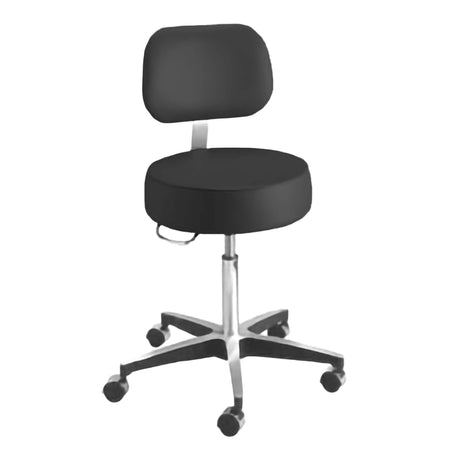 McKesson Exam Stool with Backrest, Pneumatic Height Adjustment, Black, 5 Casters - 81-11001BUS393-Single - LL Medico