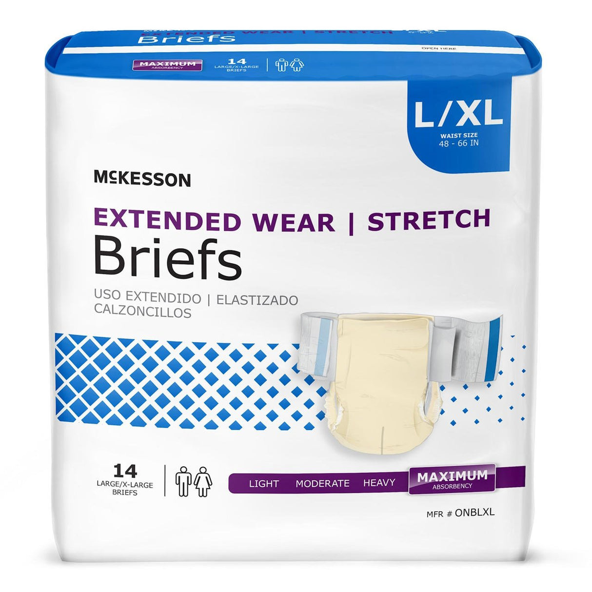 McKesson Extended Wear Stretch Adult Diapers - ONBMR-Pack - LL Medico