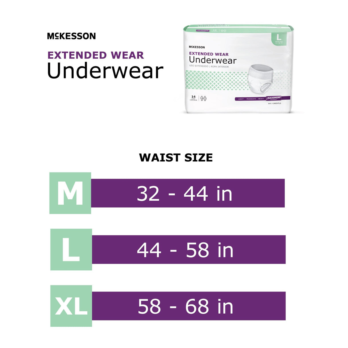 McKesson Extended Wear Underwear - UWEXTXL-Pack - LL Medico