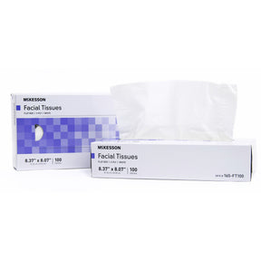 McKesson Facial Tissues, White, 8.37 x 8.07 Inch - 165-FT100-Box - LL Medico