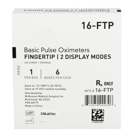 McKesson Fingertip Pulse Oximeter, LED Display - 16-FTP - LL Medico
