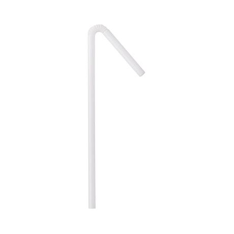 McKesson Flexible Drinking Straw, 7.75" Length, White, Plastic, Individually Wrapped - 16-9550-Single - LL Medico