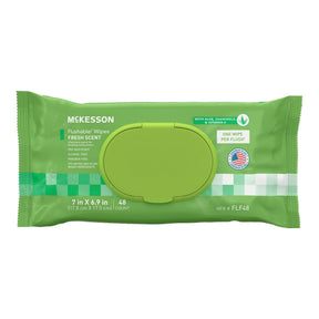 McKesson Flushable Wet Wipes - Scented, 48 Wet Wipes per Pack - FLF48-Pack - LL Medico