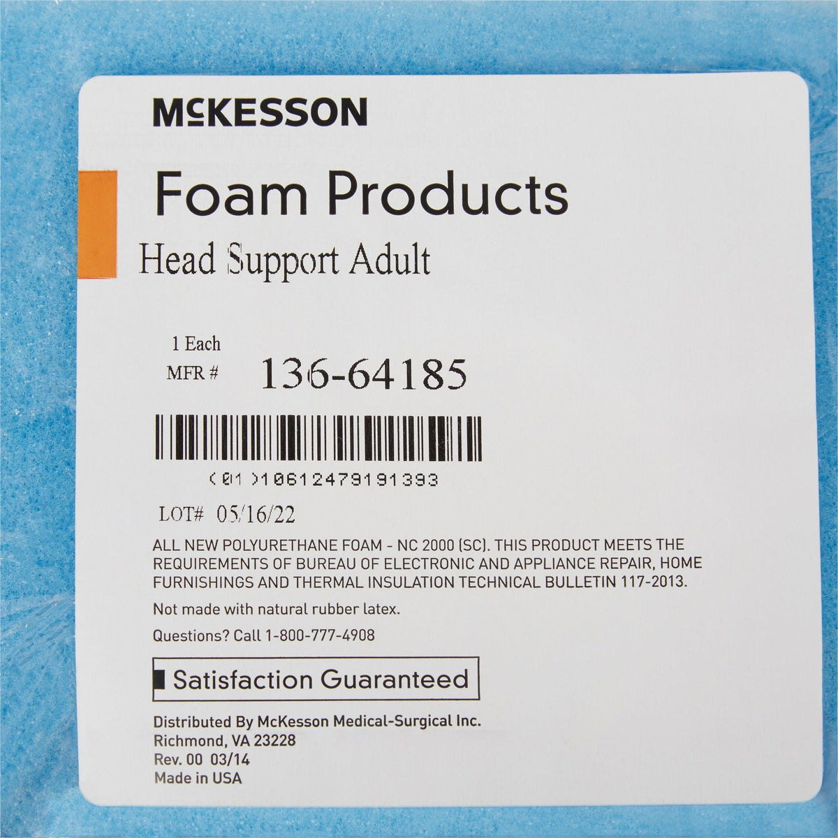 McKesson Foam Head Positioner, 9" x 8" x 4.5" - 136-64185-Single - LL Medico