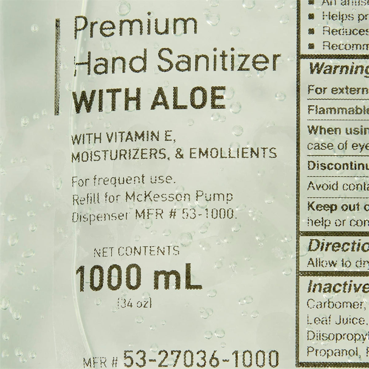 McKesson Foaming Hand Sanitizer with Aloe, 1000 mL Refill - 53-29036-1000-Single - LL Medico