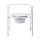McKesson Folding Commode Chair, Fixed Arm, Steel Frame - 146-11148-1 - LL Medico