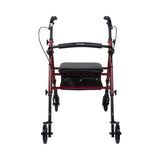 McKesson Four-Wheel Rollator, Adjustable Height, Folding Aluminum Frame, Red - 146-RTL10261RD-Single - LL Medico